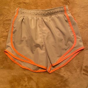 Gray and orange Nike shorts